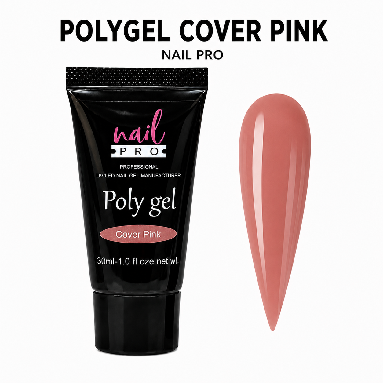 Nail Pro Polygel Cover Pink 30ml — Acrigel para Extensiones