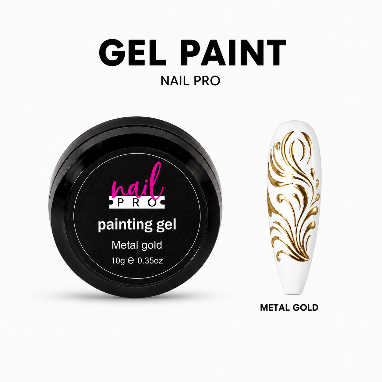 Nail Pro Gel Paint - Metal gold 10gr