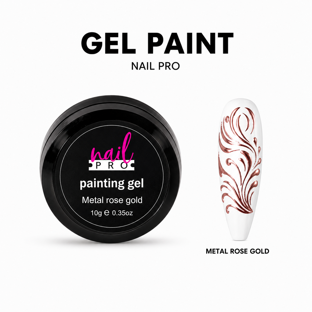Nail Pro Gel Paint - Metal Rose Gold 10gr