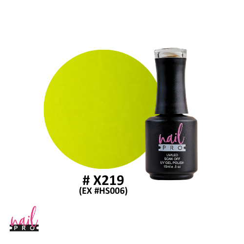 NAIL PRO Esmalte Permanente X219 (exHS006) Amarillo verdoso fluor