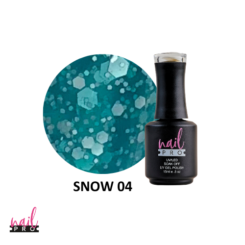 NAIL PRO Esmalte Permanente SNOW04 Esmalte transparente con glitter Calipso