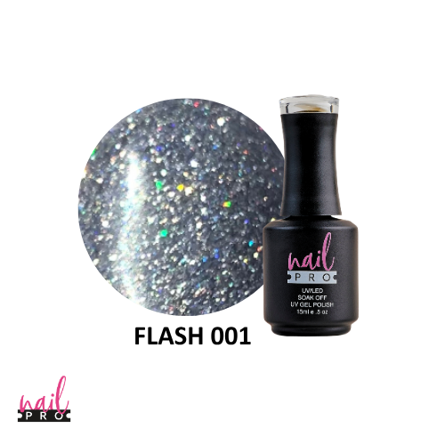 NAIL PRO Esmalte Permanente FLASH 001 REFLECTANTE Lila