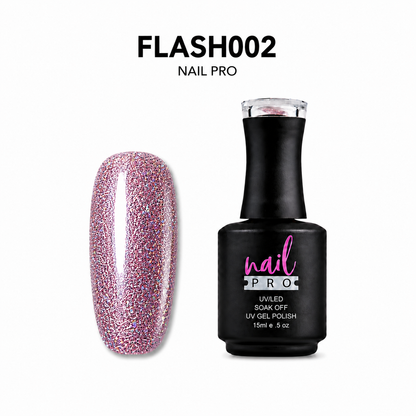 NAIL PRO Esmalte Permanente FLASH 002 REFLECTANTE Rosado