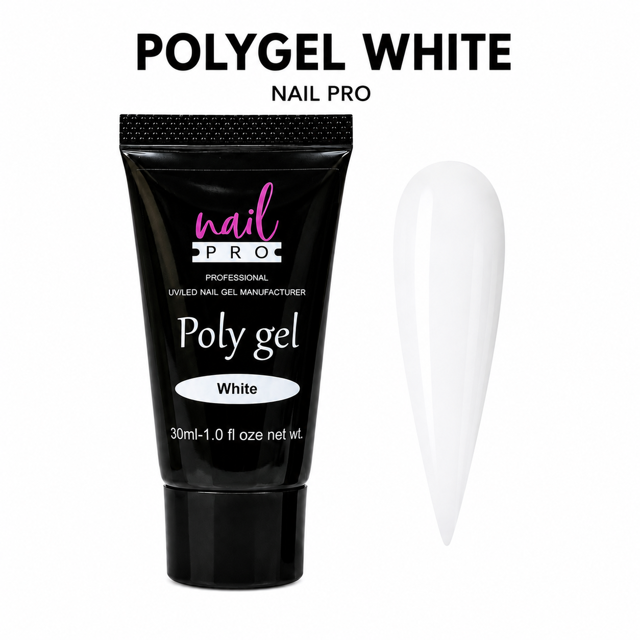 Nail Pro Polygel - White 30ml — Acrigel para Extensiones