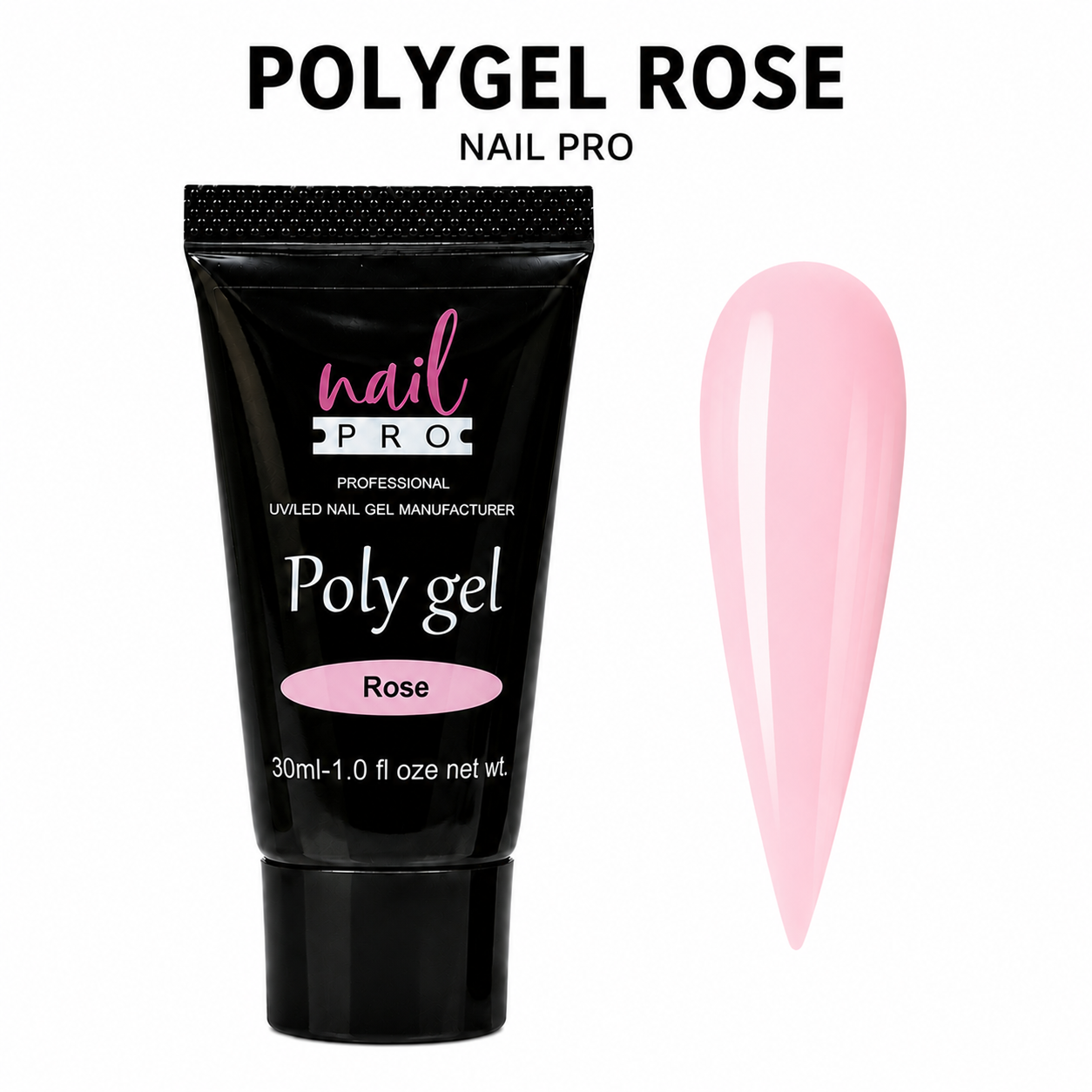 Nail Pro Polygel Rose 30ml — Acrigel para Extensiones