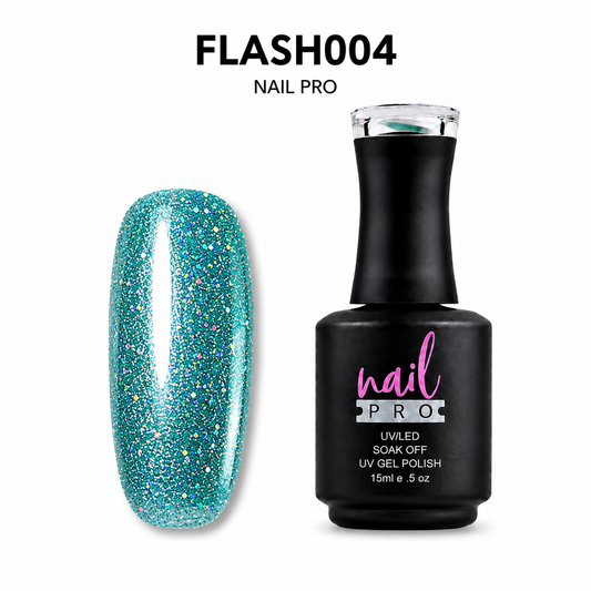 NAIL PRO Esmalte Permanente FLASH 004 REFLECTANTE turquesa