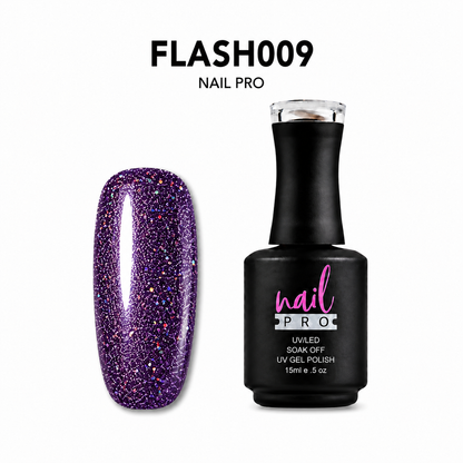 NAIL PRO Esmalte Permanente FLASH 009 REFLECTANTE Morado