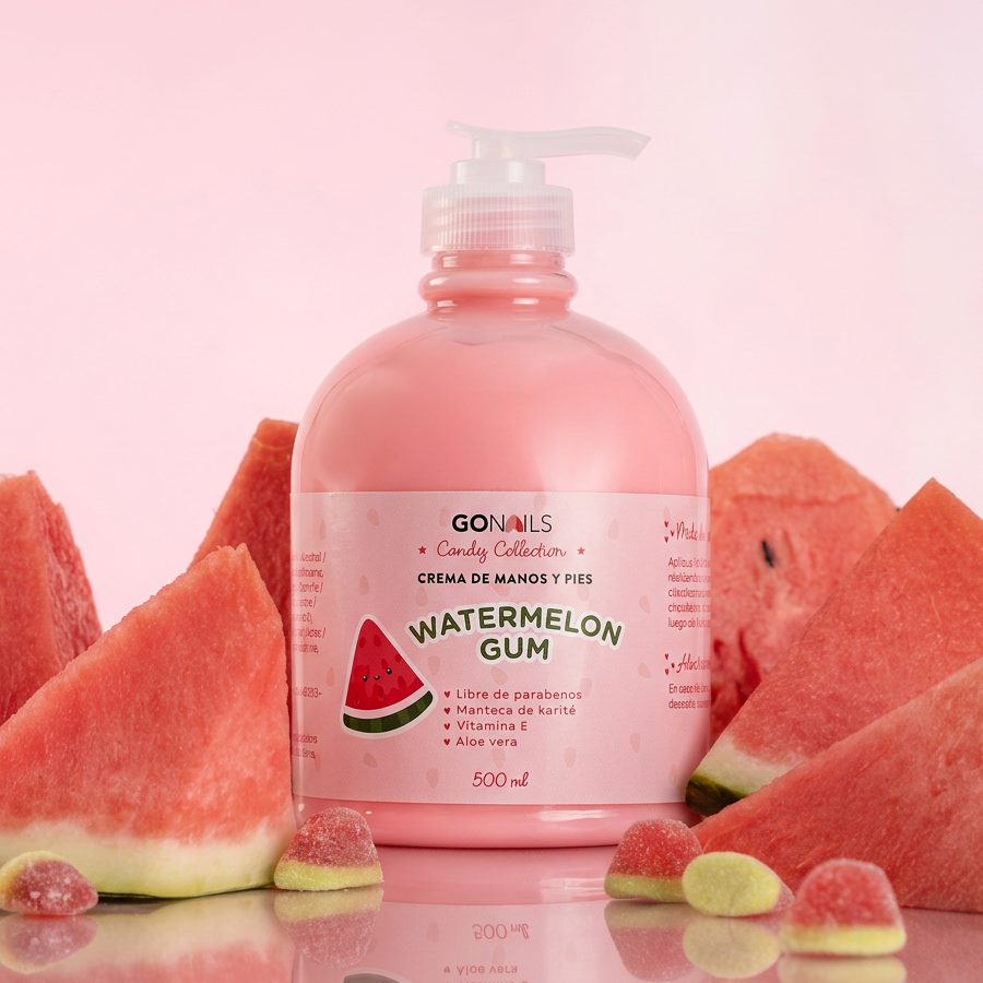 Crema de Manos y Pies Go Nails · Watermelon Gum · 500ml — Go Nails Chile