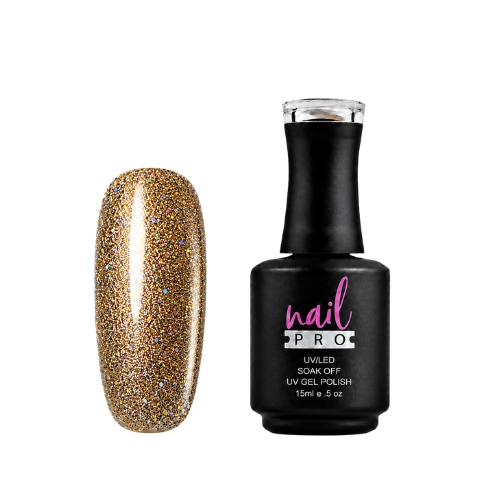 NAIL PRO Esmalte Permanente FLASH 003 REFLECTANTE Dorado