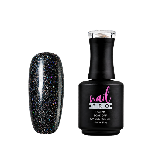 NAIL PRO Esmalte Permanente FLASH 005 REFLECTANTE Negro