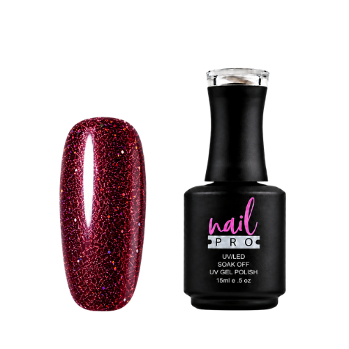 NAIL PRO Esmalte Permanente FLASH 007 REFLECTANTE Rojo