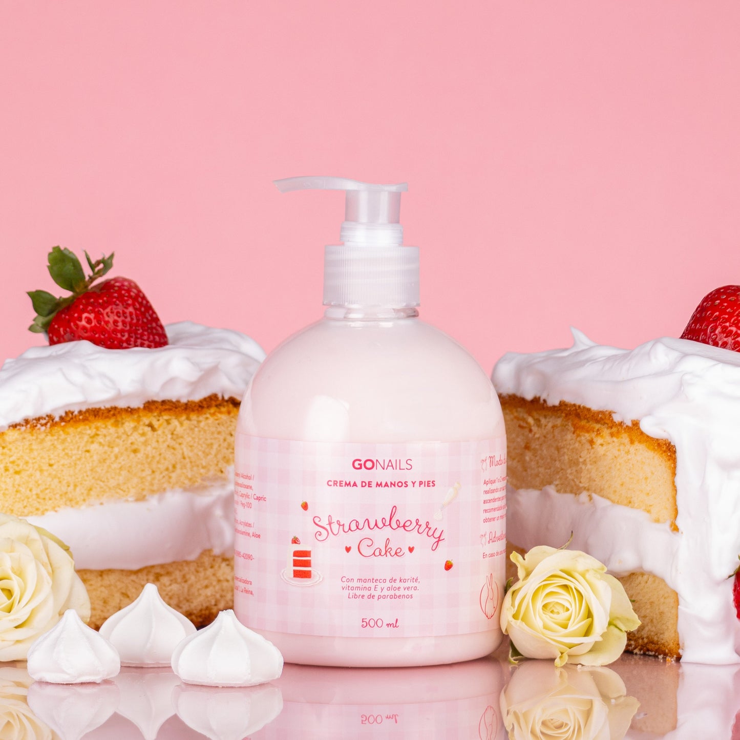 Crema de Manos y Pies Go Nails · Strawberry Cake · 60ml POMO — Go Nails Chile