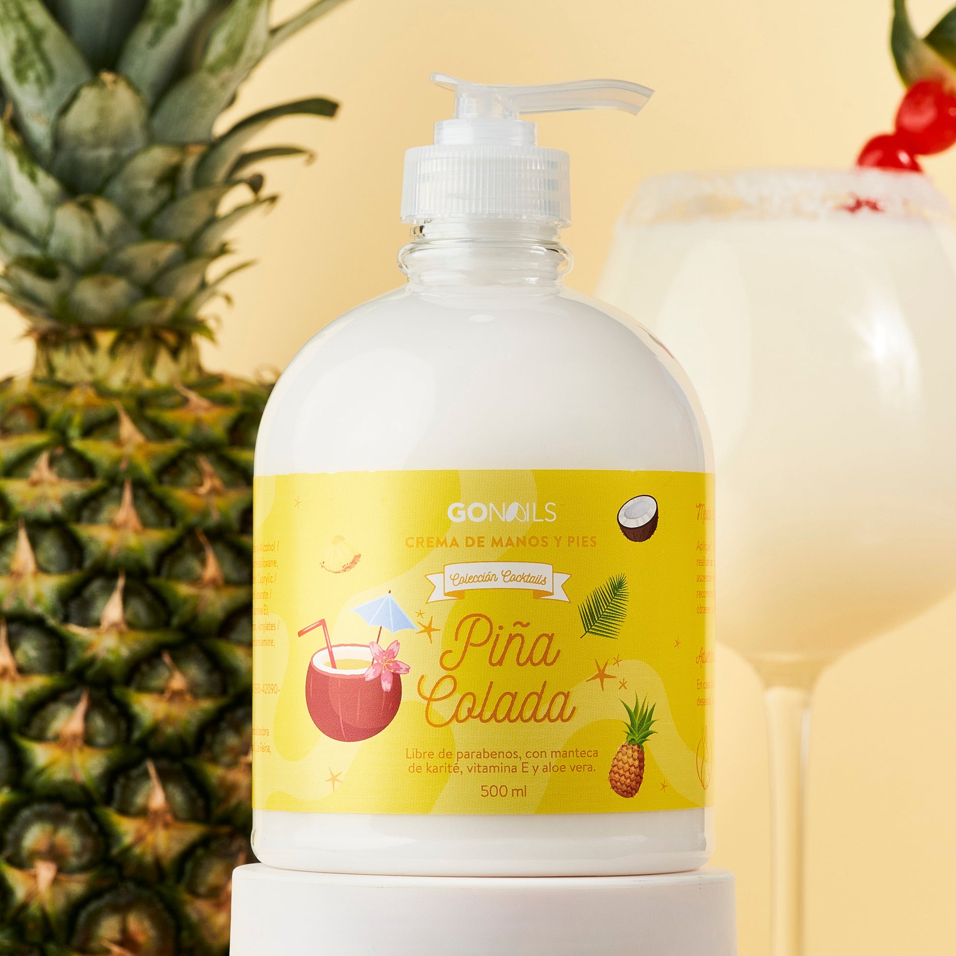 Crema de Manos y Pies Go Nails · Piña Colada · 500ml — Go Nails Chile