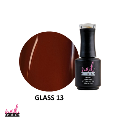 NAIL PRO Esmalte Permanente GLASS 13 Café efecto jelly