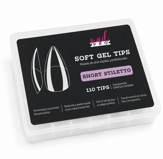 Nail Pro Tips Soft Gel Short Stiletto 110u — Pre-Limados