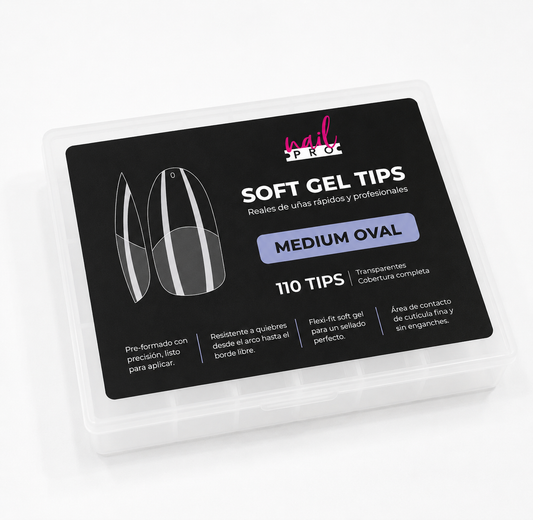 Nail Pro Tips Soft Gel Medium Oval 110u — Pre-Limados