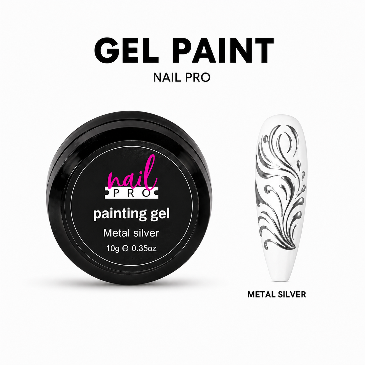 Nail Pro Gel Paint - Metal Silver 10gr