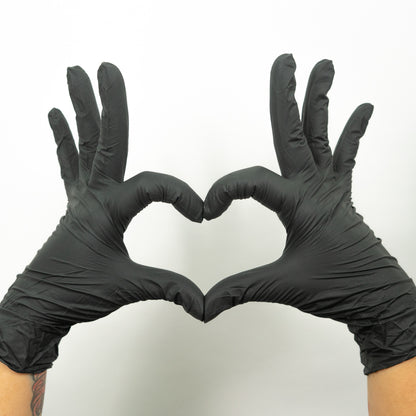 Guantes de Nitrilo Negro Nail Pro Talla L — 100 Unidades