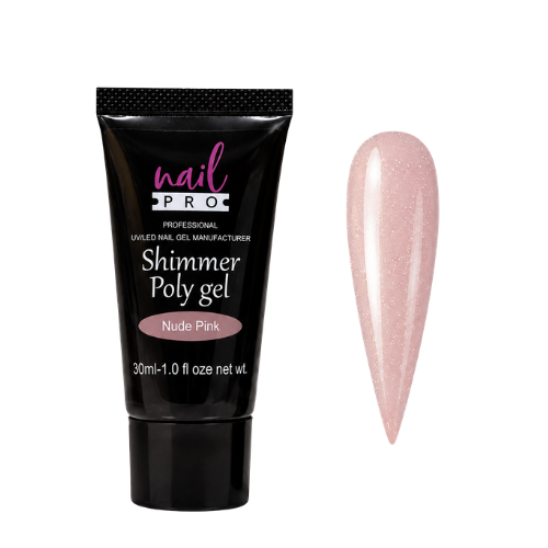 Nail Pro Polygel Shimmer Nude Pink — Acrigel para Extensiones