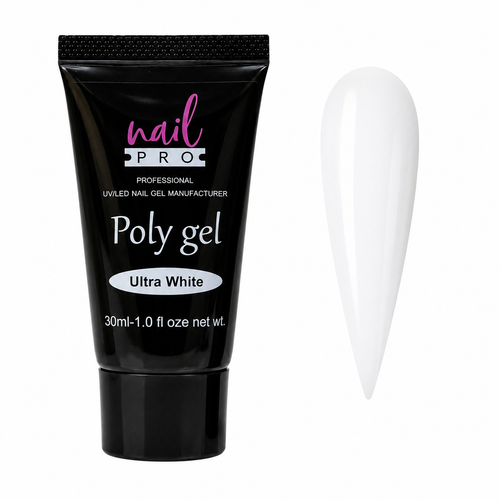 Nail Pro Polygel Ultra White — Acrigel para Extensiones