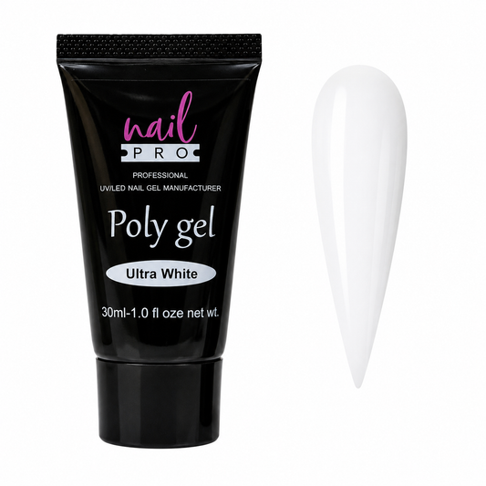 Nail Pro Polygel Ultra White — Acrigel para Extensiones