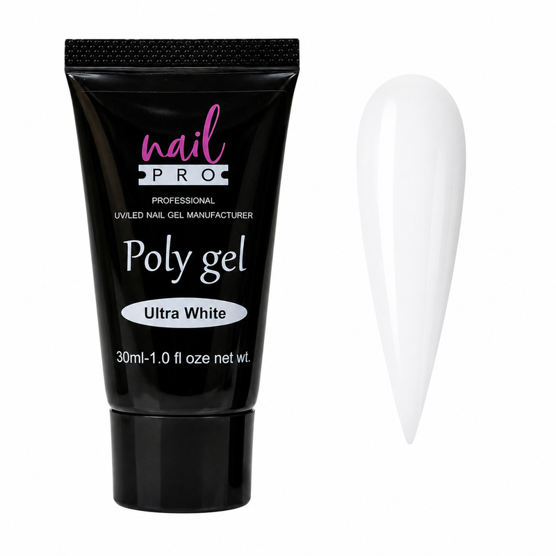 Nail Pro Polygel Ultra White — Acrigel para Extensiones