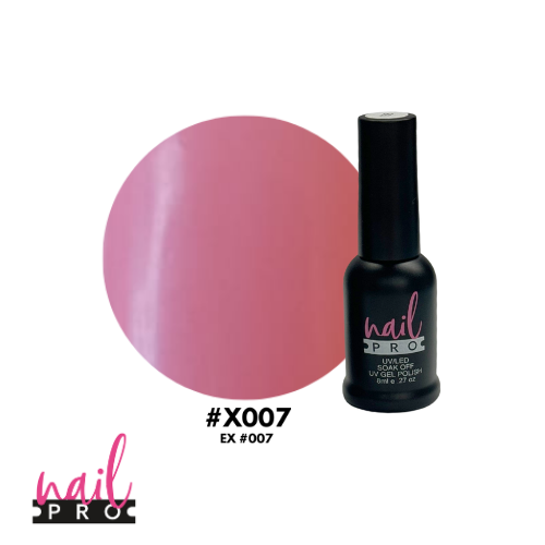 NAIL PRO Esmalte Permanente 8 ml X007 (ex007) Rosa Chicle Opaco