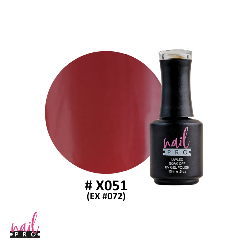NAIL PRO Esmalte Permanente X051 (ex072) Rojo Ladrillo