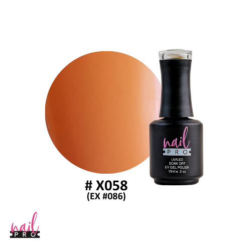 NAIL PRO Esmalte Permanente X058 (ex086) Naranjo Pastel Fluor