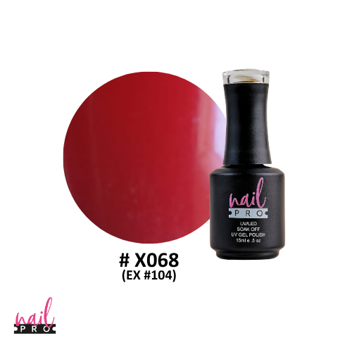 NAIL PRO Esmalte Permanente X068 (ex104) Rojo Tradicional