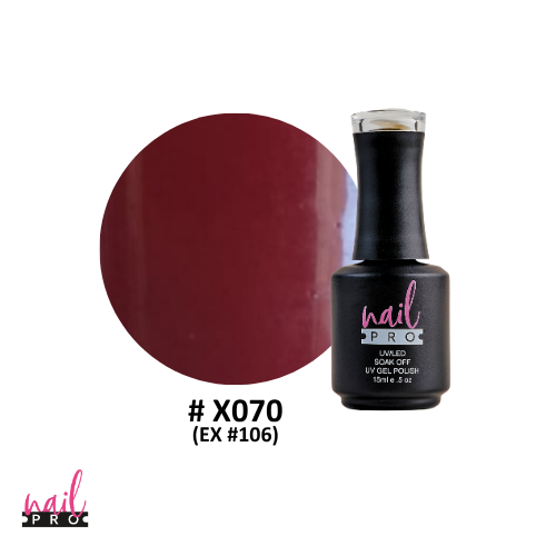 NAIL PRO Esmalte Permanente X070 (ex106) Rojo sangre de toro