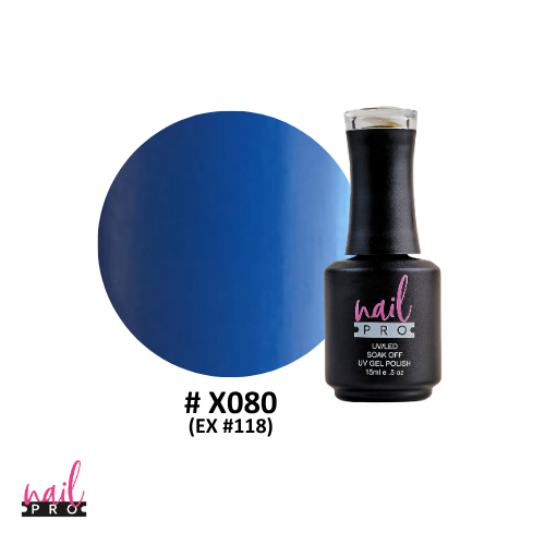 NAIL PRO Esmalte Permanente X080 (ex118) Azul eléctrico