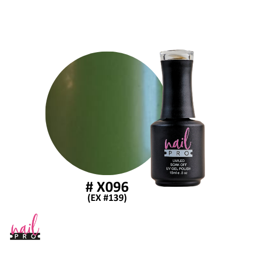 NAIL PRO Esmalte Permanente X096 (ex139) Verde Olivo Claro