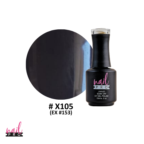 NAIL PRO Esmalte Permanente X105 (ex153) Negro Intenso