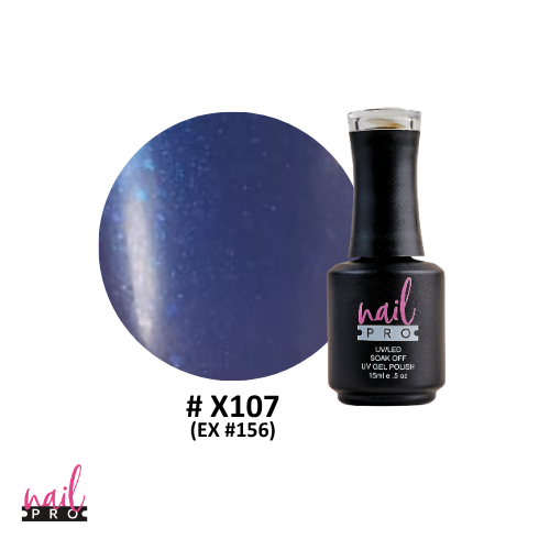 NAIL PRO Esmalte Permanente X107 (ex156) Azul Metálico