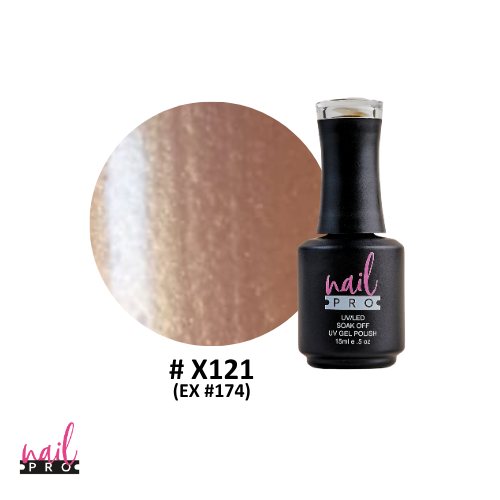 NAIL PRO Esmalte Permanente X121 (ex174) Dorado perlado
