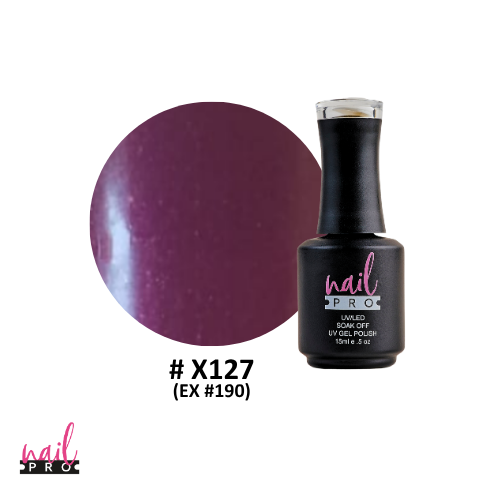 NAIL PRO Esmalte Permanente X127 (ex190) Morado Burdeo Perlado