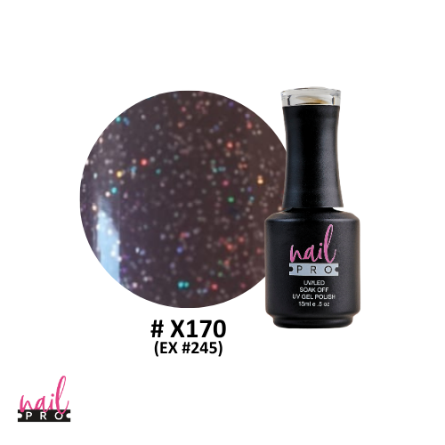 NAIL PRO Esmalte Permanente X170 (ex245) Morado micro glitter