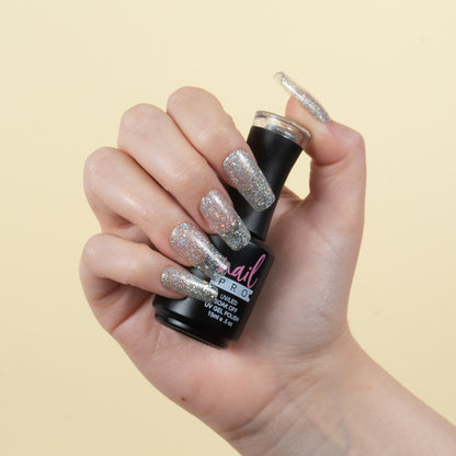 NAIL PRO Esmalte Permanente X187 (ex283) Gris glitter holo