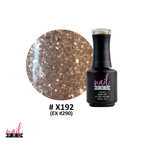 NAIL PRO Esmalte Permanente X192 (ex290) Glitter Dorado