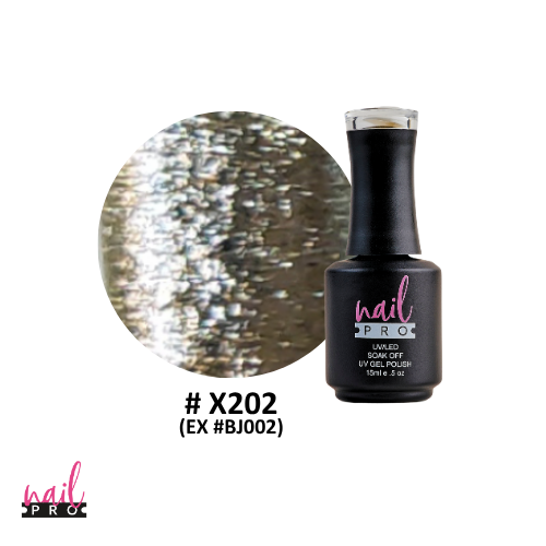 NAIL PRO Esmalte Permanente X202 (exBJ002) Dorado glitter intenso
