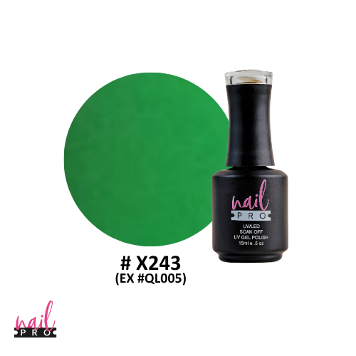 NAIL PRO Esmalte Permanente X243 (exQL005) Verde Manzana Fluor