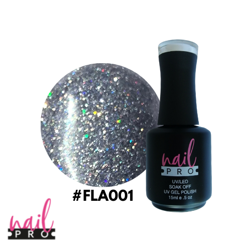 NAIL PRO Esmalte Permanente FLASH 001 REFLECTANTE Lila