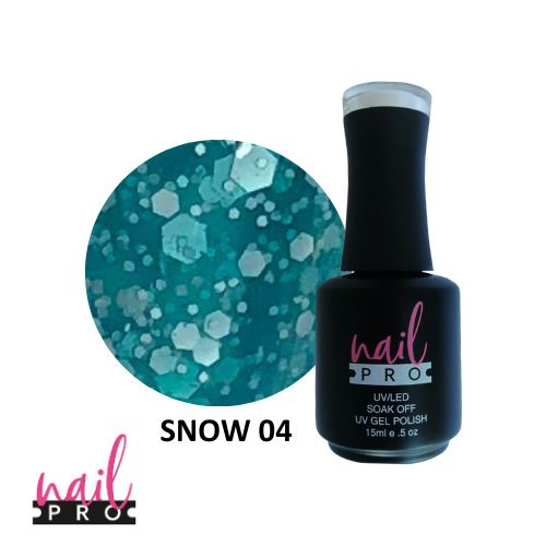 NAIL PRO Esmalte Permanente SNOW04 Esmalte transparente con glitter Calipso