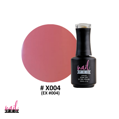 NAIL PRO Esmalte Permanente X004 (ex004) Base de Francesa Rosa Fuerte traslucido
