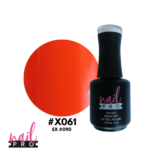 NAIL PRO Esmalte Permanente X061 (ex090) Naranjo Fluor