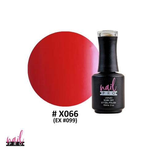 NAIL PRO Esmalte Permanente X066 (ex099) Rojo Intenso