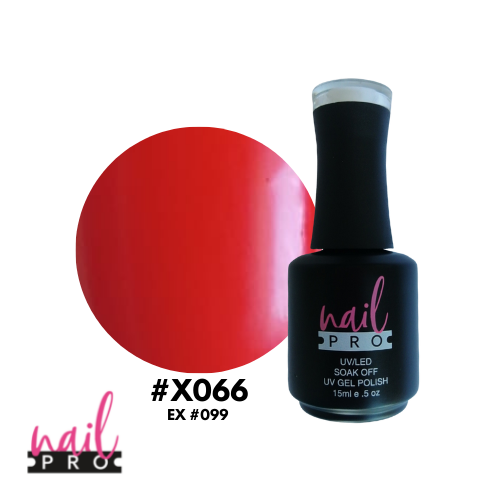 NAIL PRO Esmalte Permanente X066 (ex099) Rojo Intenso