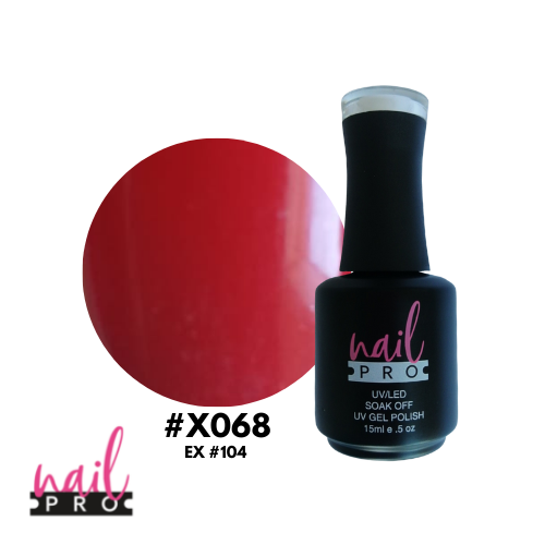 NAIL PRO Esmalte Permanente X068 (ex104) Rojo Tradicional