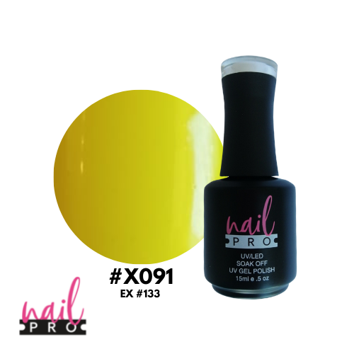 NAIL PRO Esmalte Permanente X091 (ex133) Amarillo Fluor